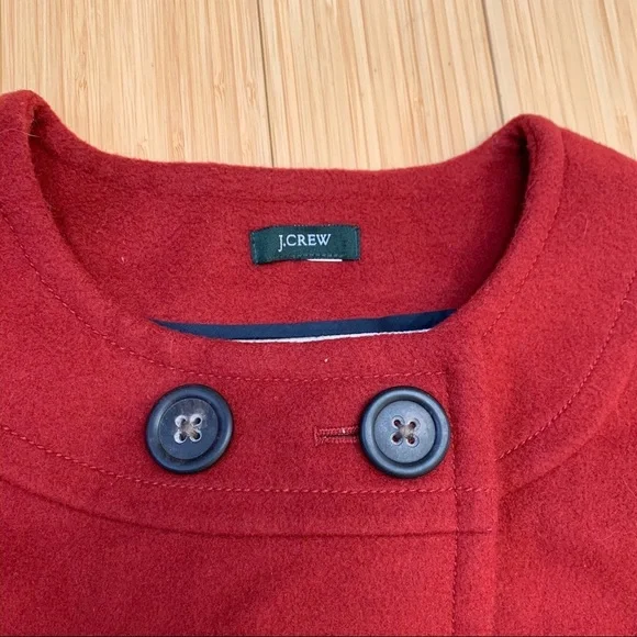J. Crew Orange/Red Buttons Jacket, S. - Picture 3 of 7